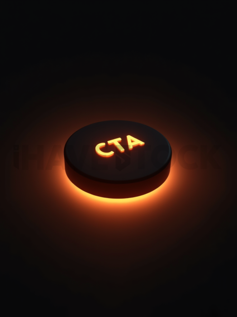 Shadowed Pressable CTA Button Amber Ultra Intense Glow Dark CTA Button 2025 – 8K UI Element