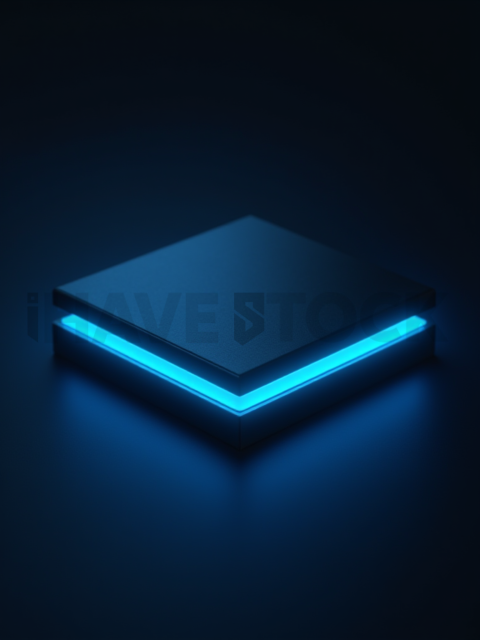 Squared CTA Button Blue Electric Subtle Glow Dark CTA Button 2025 – 8K UI Element