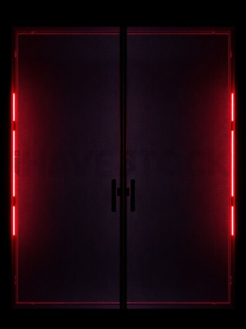 Minimal Frosted Window Element Red Neon Subtle Glow Dark Glassmorphism Element 2025 – 8K