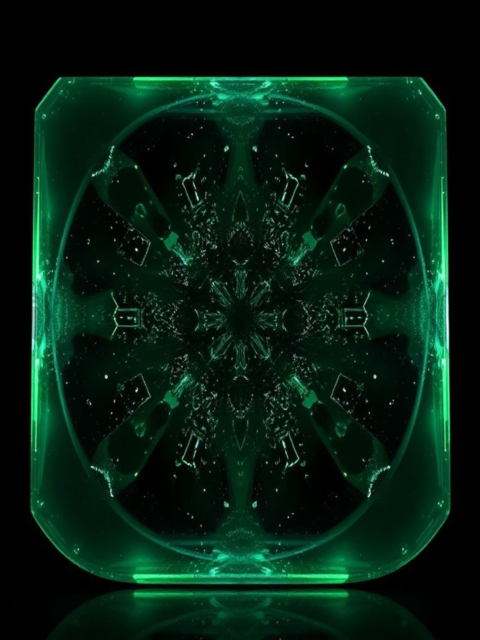 Translucent Glass Overlay Green Neon Ultra Glow Dark Glassmorphism Element 2025 – 8K