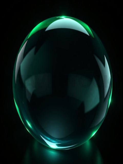 Circular Glass Orb Green Neon Ultra Glow Dark Glassmorphism Element 2025 – 8K