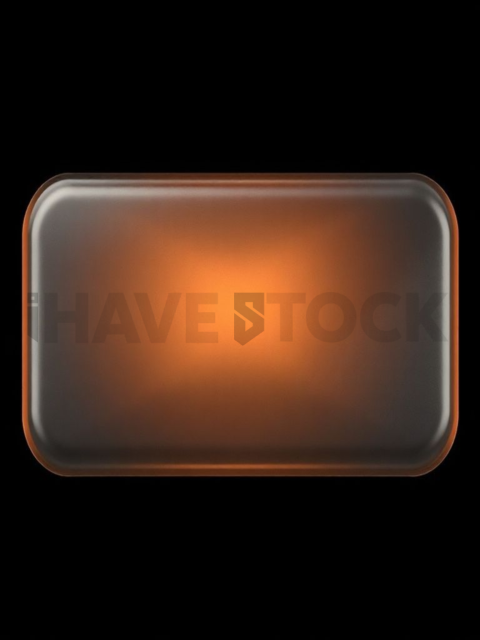 Frosted Glass Button Amber Subtle Glow Dark Glassmorphism Element 2025 – 8K