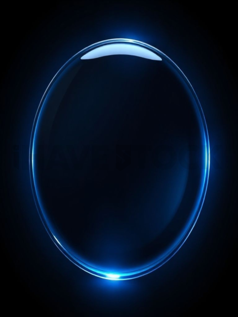 Glass Highlight Badge Blue Electric Subtle Glow Dark Glassmorphism Element 2025 – 8K