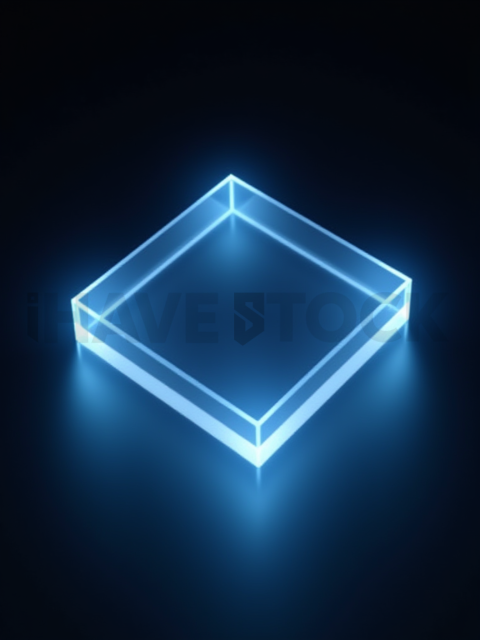 Glass Highlight Badge Blue Electric Ultra Glow Dark Glassmorphism Element 2025 – 8K