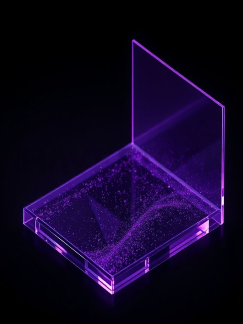 Glass Panel Card Purple Strong Glow Dark Glassmorphism Element 2025 – 8K