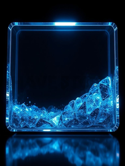 Glassmorphism Info Box Blue Electric Strong Glow Dark Glassmorphism Element 2025 – 8K