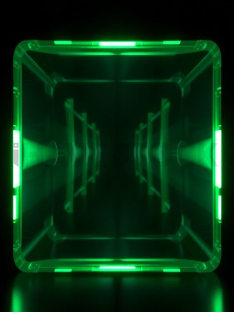 Glassmorphism UI Block Green Neon Medium Glow Dark Glassmorphism Element 2025 – 8K