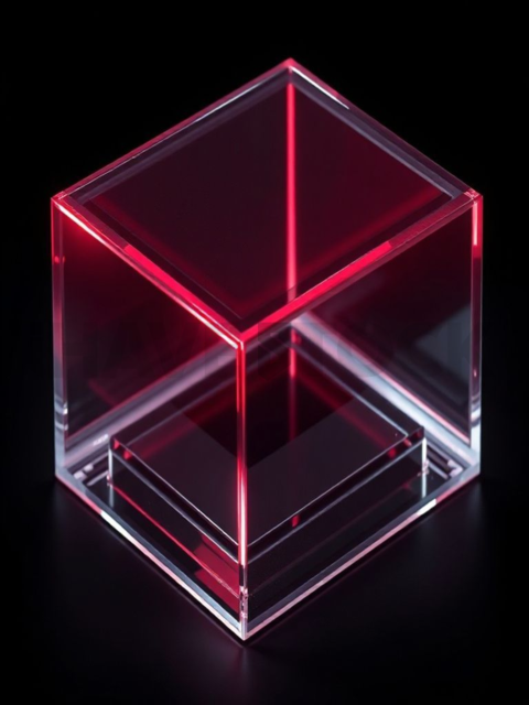 Glassmorphism UI Block Red Neon Medium Glow Dark Glassmorphism Element 2025 – 8K