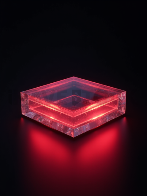 Glassmorphism UI Block Red Neon Ultra Glow Dark Glassmorphism Element 2025 – 8K