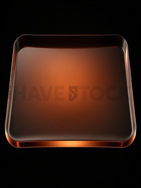 Glassy 3D Plate Amber Ultra Glow Dark Glassmorphism Element 2025 – 8K