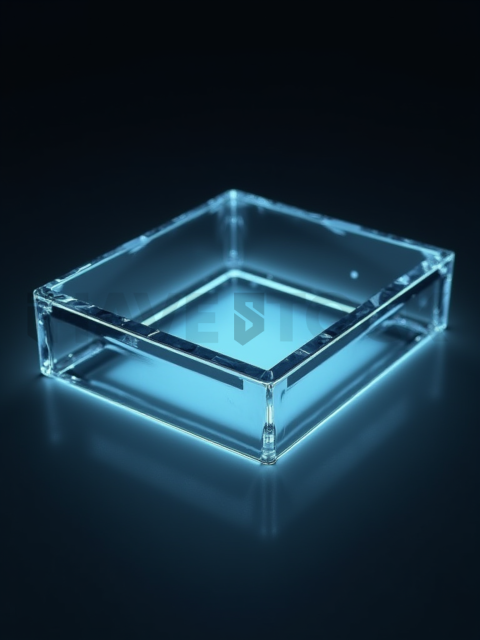 Glassy 3D Plate Cyan Medium Glow Dark Glassmorphism Element 2025 – 8K