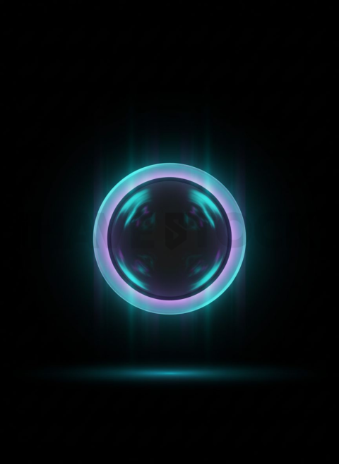 Holographic CTA Button Cyan Medium Glow Dark CTA Button 2025 – 8K UI Element