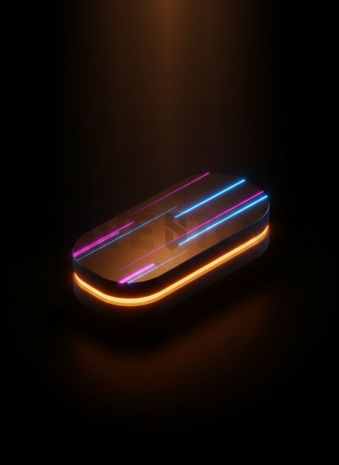 Rounded CTA Button Amber Ultra Intense Glow Dark CTA Button 2025 – 8K UI Element(3)