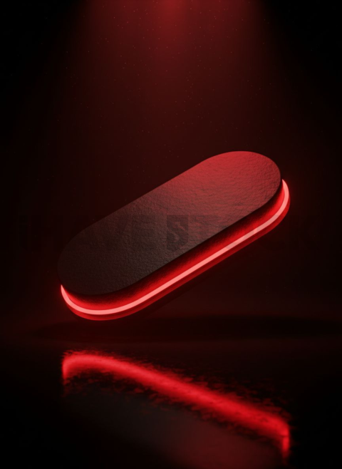 Rounded CTA Button Red Neon Ultra Intense Glow Dark CTA Button 2025 – 8K UI Element