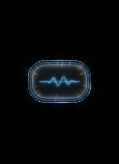 Frosted Glass Button Blue Electric Subtle Glow Dark Glassmorphism Element 2025 – 8K