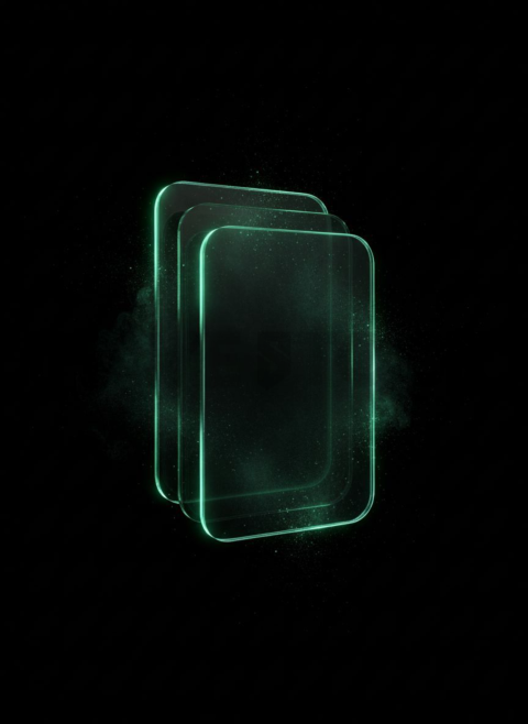 Glass Panel Divider Emerald Ultra Glow Dark Glassmorphism Element 2025 – 8K