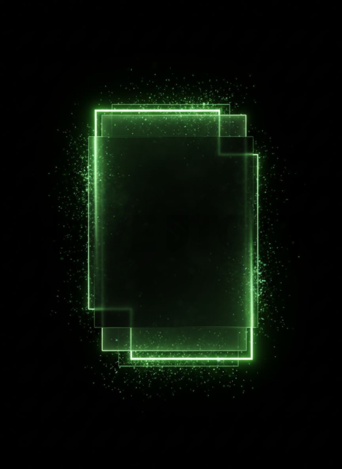 Glass Panel Frame Green Neon Ultra Glow Dark Glassmorphism Element 2025 – 8K