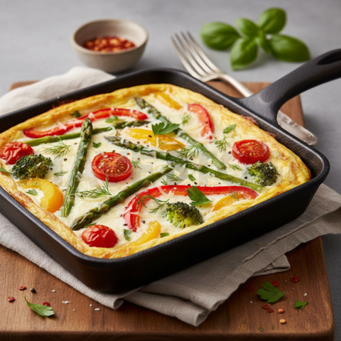 Egg White Frittata With Vegetables  Studio Softbox Macro Detail(1)
