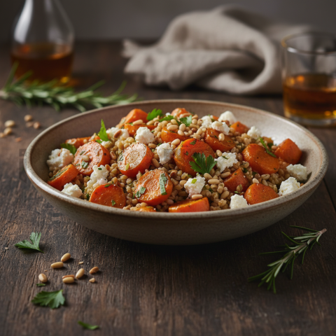Farro Salad With Roasted Carrots And Feta  Moody Twilight Three Quarter Angle(1)