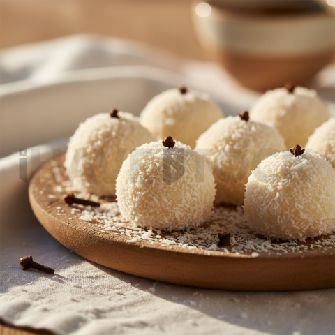 Beijinho Coconut Truffles  Soft Golden Hour Macro Detail(1)