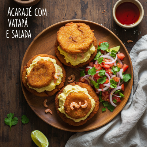 Acarajé With Vatapá And Salad  Diffused Morning Light Overhead(1)