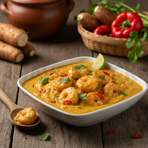 Bobó De Camarão Creamy  Diffused Morning Light Tabletop Scene