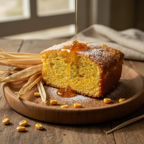 Bolo De Milho Slice  Diffused Morning Light Overhead(1)