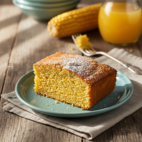 Bolo De Milho Slice  Diffused Morning Light Overhead(2)