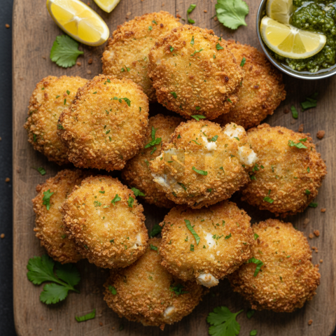 Bolinho De Bacalhau Fritters  Overcast Daylight Overhead