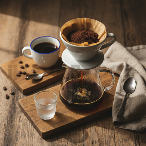 Café Coado Filter Coffee  Natural Window Light Overhead(1)