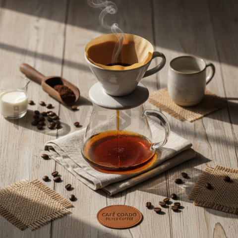 Café Coado Filter Coffee  Natural Window Light Overhead(2)