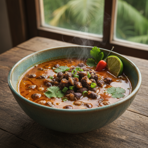 Caldinho De Sururu Bowl  Natural Window Light Overhead