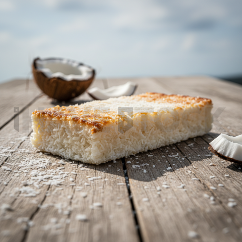 Cocada Branca Coconut Sweet  Overcast Daylight Tabletop Scene(2)