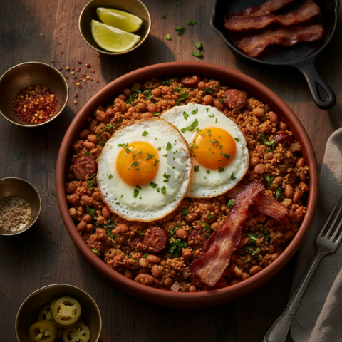 Feijão Tropeiro With Eggs And Bacon  Moody Twilight Three Quarter Angle