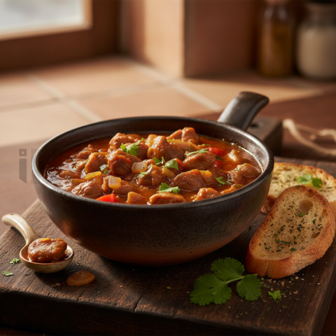 Moela Chicken Gizzards Stew  Soft Golden Hour Three Quarter Angle