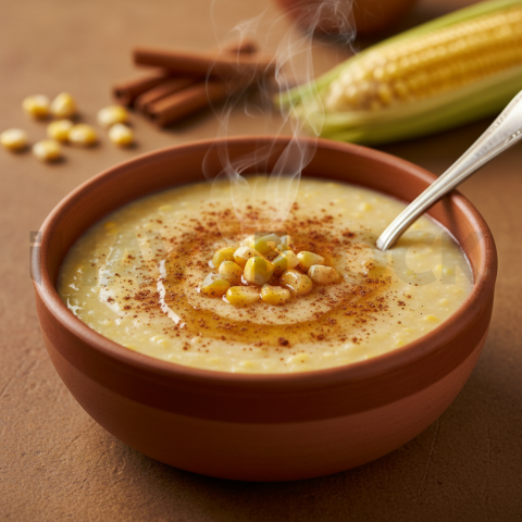 Mingau De Milho Sweet Porridge  Studio Softbox Three Quarter Angle