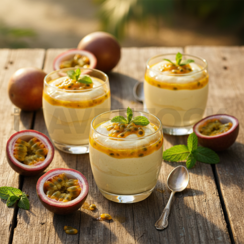 Mousse De Maracujá Cups  Soft Golden Hour Three Quarter Angle