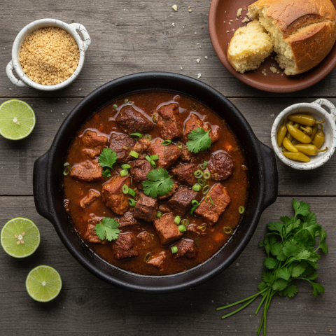 Sarapatel Pork Stew  Overcast Daylight Overhead