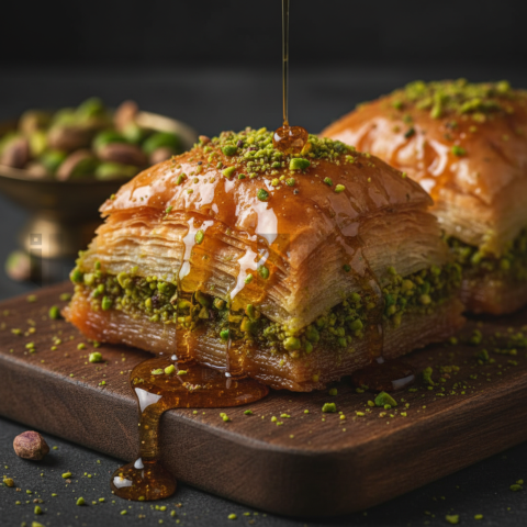 Baklava With Pistachios Syrup