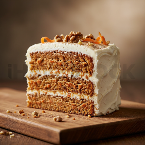 Carrot Cake With Nuts And Frosting
