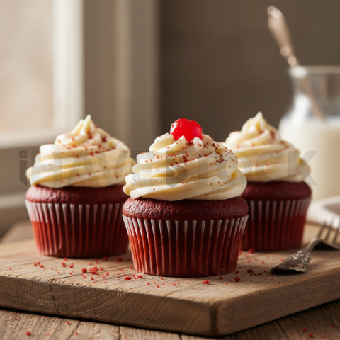 Red Velvet Cupcakes With Cream Cheese Frosting