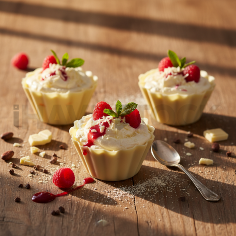 White Chocolate Mousse Cups