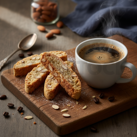Almond Biscotti With Coffee  Moody Twilight Three Quarter Angle(1)