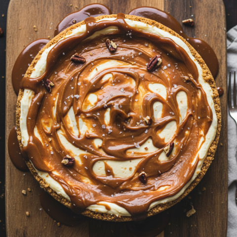 Dulce De Leche Cheesecake  Overcast Daylight Overhead