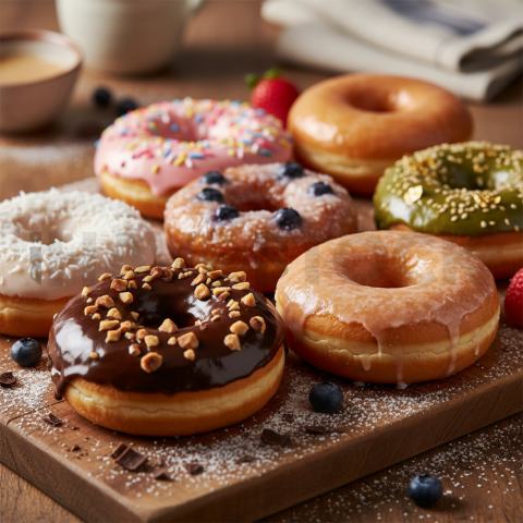 Donuts Assorted Glazes  Studio Softbox Macro Detail