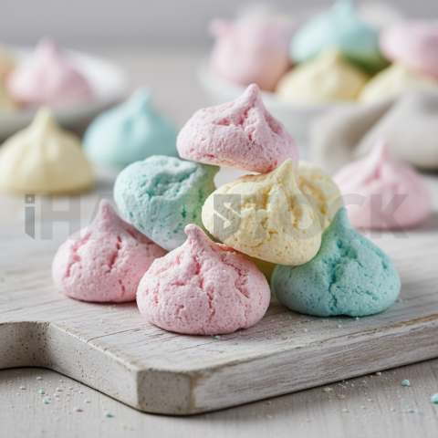 Meringue Kisses Pastel  Studio Softbox Three Quarter Angle