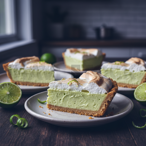 Key Lime Pie Slices  Moody Twilight Macro Detail