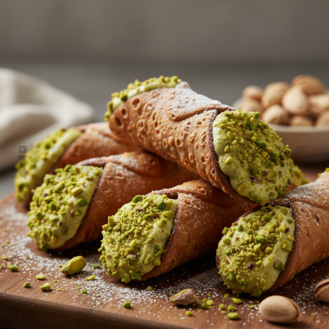 Pistachio Cannoli Shells  Studio Softbox Macro Detail