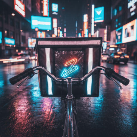 Bike Handle With Delivery Bag