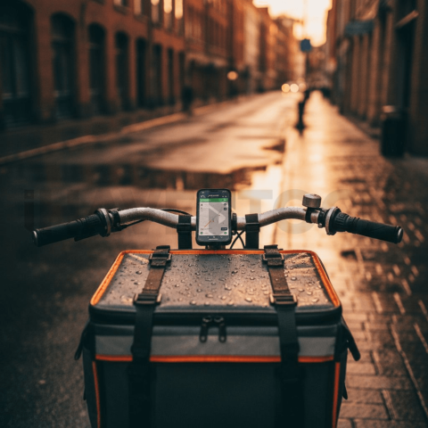 Bike Handle With Delivery Bag(1)